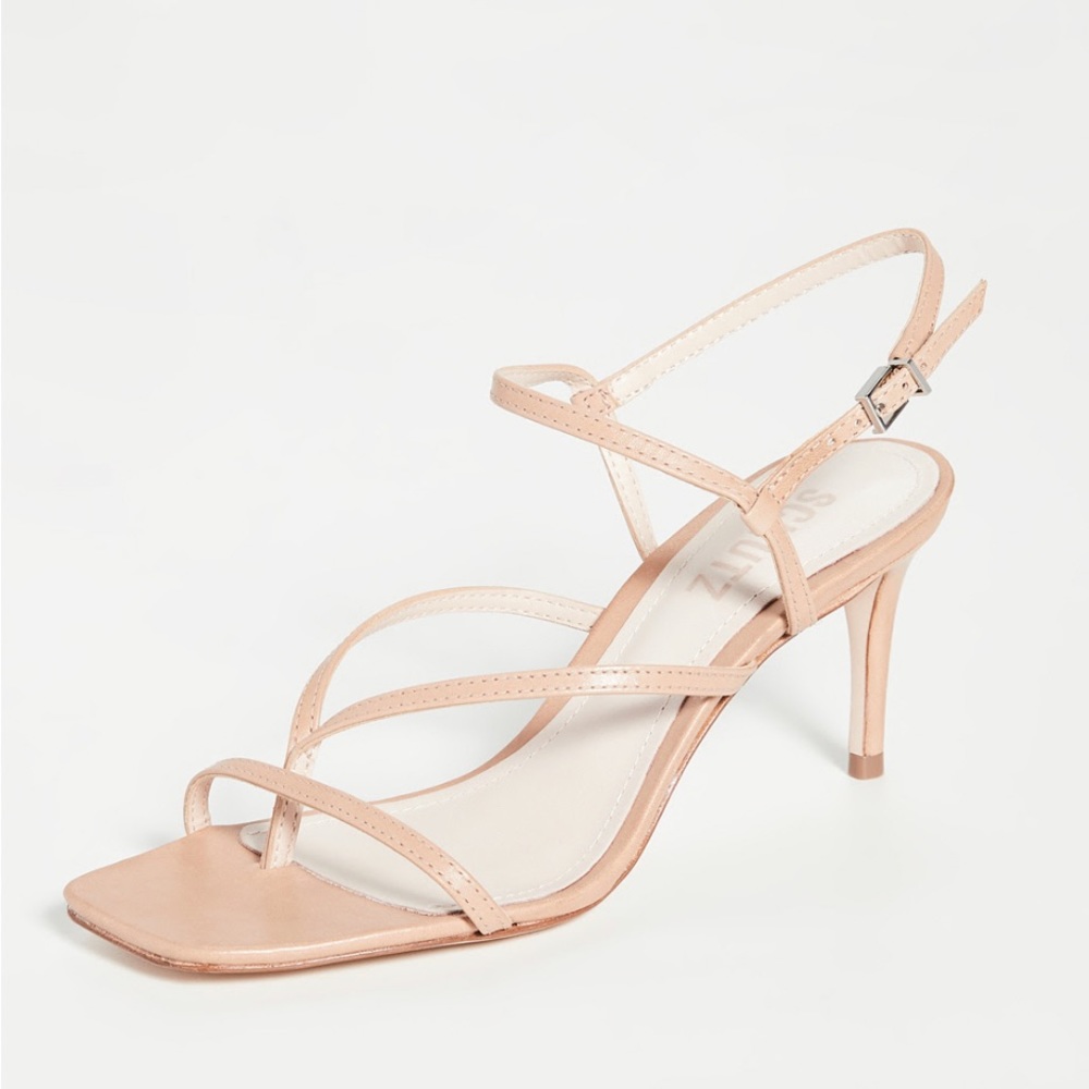 Honey Beige Aurora Stiletto SCHUTZ -Revolve strappy wedding guest kitten heels